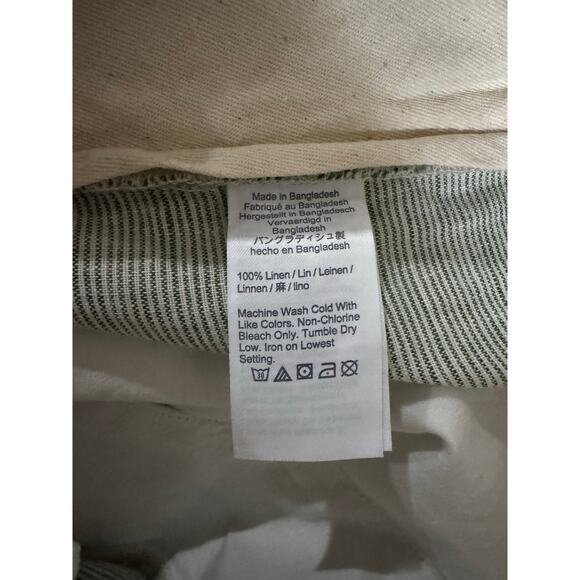 NWT Mens J.Crew Linen Green Preppy Striped Shorts Size 36 Quiet Luxury 7" inseam - Picture 4 of 5